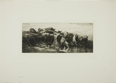 Lehmät juovat joesta tekijältä Charles Emile Jacque