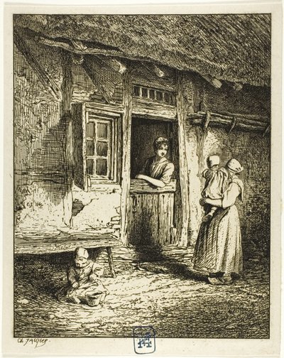 Sisäänkäynti talonpojan taloon tekijältä Charles Emile Jacque