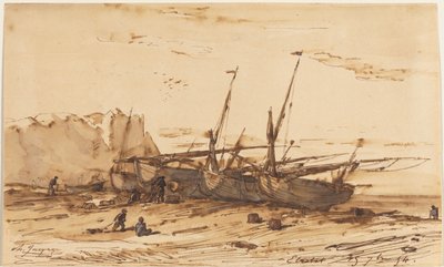 Etretat tekijältä Charles Emile Jacque