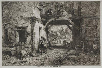 Maatilan sisustus tekijältä Charles Emile Jacque