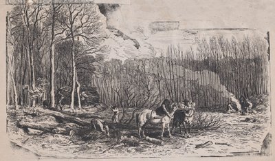 Helmikuu, Album of Rustic Subjects, 1859. tekijältä Charles Emile Jacque