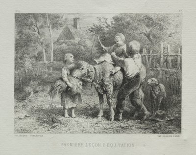 Ensimmäinen ratsastustunti. tekijältä Charles Emile Jacque