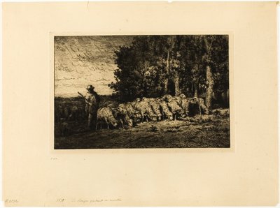 Lammaslauma metsän reunalla tekijältä Charles Emile Jacque