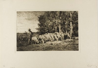 Lammaslauma metsän reunalla tekijältä Charles Emile Jacque
