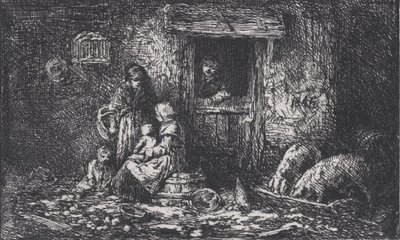 Portti tilalle, n. 1850. tekijältä Charles Emile Jacque