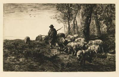 Sikalauma sikapaimen kanssa tekijältä Charles Emile Jacque