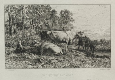 Hollannin lehmät. tekijältä Charles Emile Jacque
