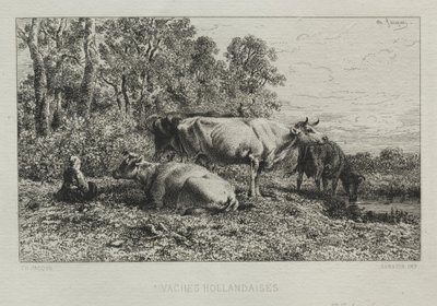 Hollannin lehmät tekijältä Charles Emile Jacque