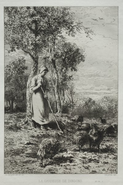 Kalkkunoiden vartija tekijältä Charles Emile Jacque