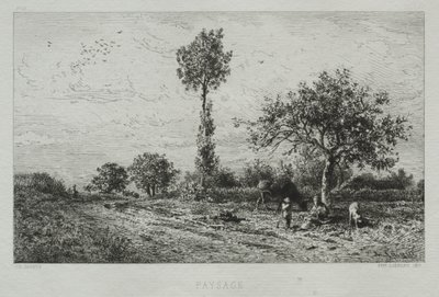 Maisema. tekijältä Charles Emile Jacque