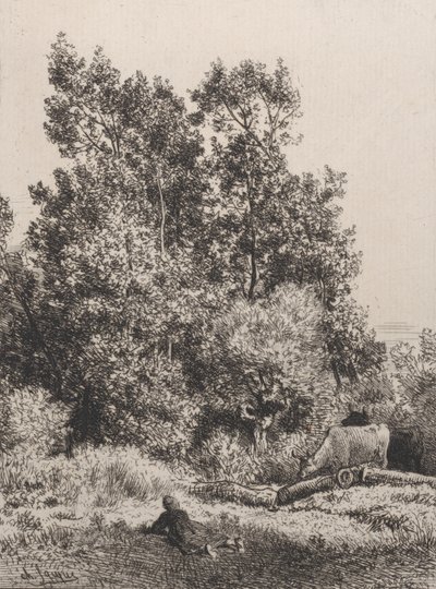 Maisema, 1864. tekijältä Charles Emile Jacque
