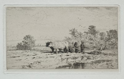 Maisema, työläiset, 1845. tekijältä Charles Emile Jacque