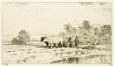 Maisema maatilatyöntekijöiden kanssa tekijältä Charles Emile Jacque