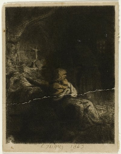 Munkki rukouksessa tekijältä Charles Emile Jacque