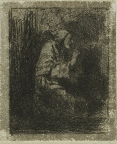 Munkki rukouksessa tekijältä Charles Emile Jacque