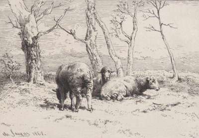 Lampaat, 1868. tekijältä Charles Emile Jacque