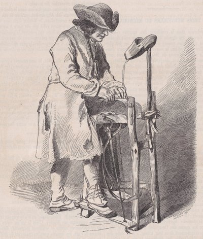 Louvre-museo, piirustuskokoelma, Le Remouleur, kirjoittanut Watteau, Magasin Pitto..., n. 1852. tekijältä Charles Emile Jacque