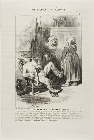 Vanhojen naisten lääkkeet (levy 6) tekijältä Charles Emile Jacque