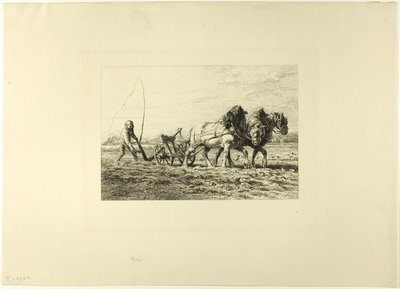 Kyntö tekijältä Charles Emile Jacque