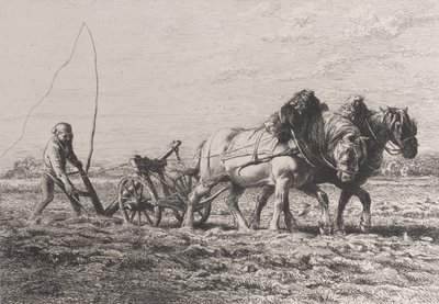Kyntö, 1864. tekijältä Charles Emile Jacque