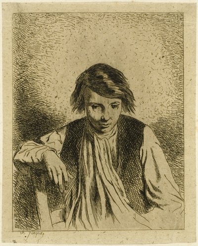 Istuva poika tekijältä Charles Emile Jacque