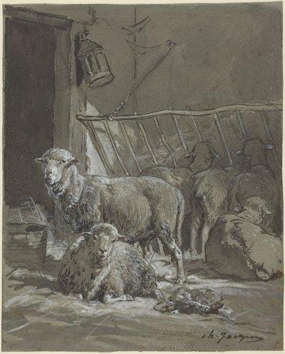 Lampaita seimen äärellä tekijältä Charles Emile Jacque