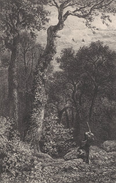 Metsäkurkun ampuminen, 1864. tekijältä Charles Emile Jacque