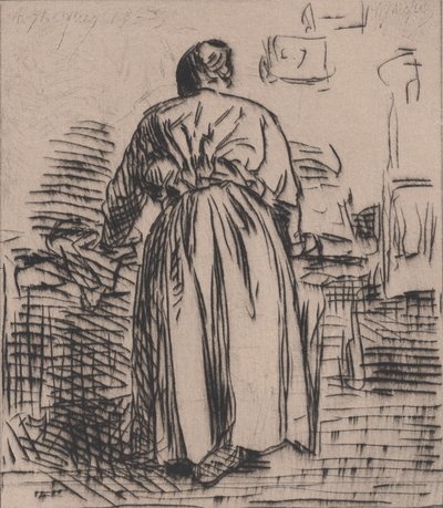 Silittävä nainen, 1843. tekijältä Charles Emile Jacque