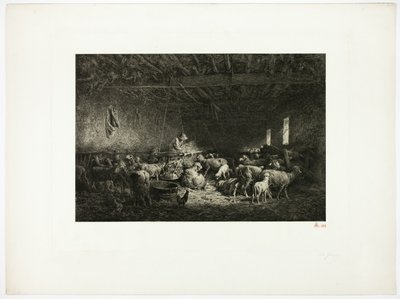 Suuri lammaskoppa (vaakalevy) tekijältä Charles Emile Jacque