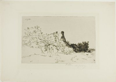 Suuri olkikattoinen mökki, Kercassier tekijältä Charles Emile Jacque