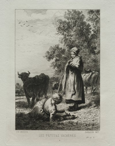 Pienet lehmänpaimenet tekijältä Charles Emile Jacque