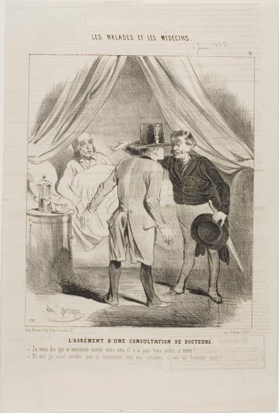 Lääkärin konsultaation ilo (levy 11) tekijältä Charles Emile Jacque
