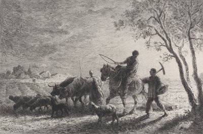 Paluu pelloilta, 1865. tekijältä Charles Emile Jacque
