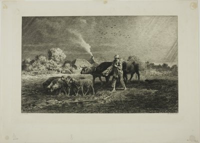 Myrsky tekijältä Charles Emile Jacque