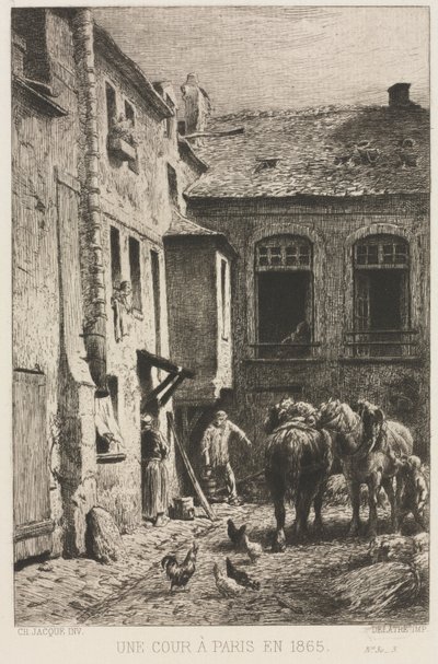 Oikeusistuin Pariisissa, 1865. tekijältä Charles Emile Jacque