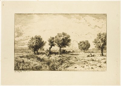 Pajuja maisemassa tekijältä Charles Emile Jacque