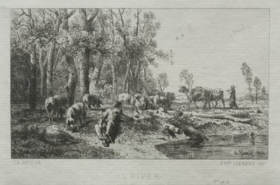 Talvi, 1864. tekijältä Charles Emile Jacque