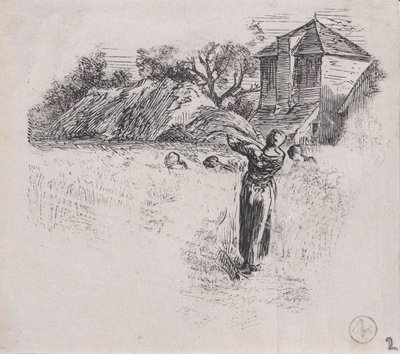 Nainen kantava nippu, n. 1853. tekijältä Charles Emile Jacque