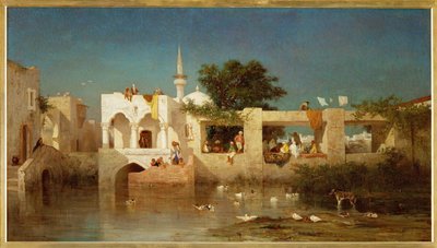 Kahvila Adaliassa (maalaus kankaalle) tekijältä Charles Emile de Tournemine