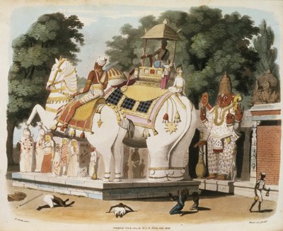 Alkuasukkaat osoittavat kunnioitusta hallitsijalleen, kaiverrus Thomas Medland (1755-1823) 1803 tekijältä Charles Emilius Gold