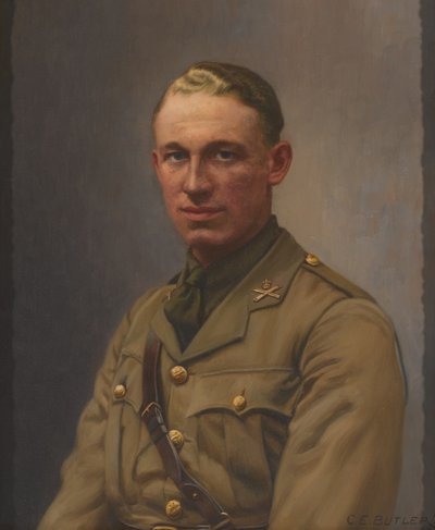 Luutnantti A L Bobby, Machine Gun Corps ja Middlesexin rykmentti, noin 1917 tekijältä Charles Ernest Butler