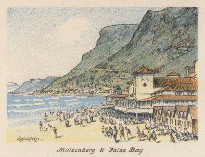 Etelä-Afrikka: Muizenberg ja False Bay (värilitro). tekijältä Charles Ernest Peers