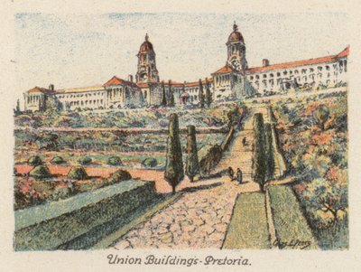 Etelä-Afrikka: Union Buildings, Pretoria (värilitografia). tekijältä Charles Ernest Peers