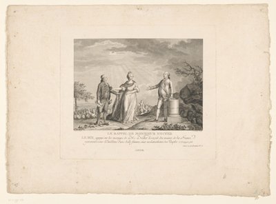 Jacques Neckerin paluu, 1788 Le Remember de Monsieur Necker (otsikko esineessä) tekijältä Charles Etienne Gaucher