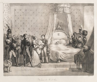 Rooman kuninkaan syntymä, 1800-luvun alku (litho) tekijältä Charles Etienne Pierre Motte