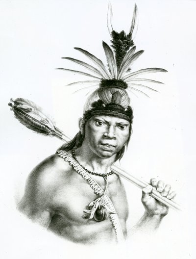 Päällikkö Camacan Montoyo Jean Baptist Debretin teoksesta Pittoresque and Historical Trip to Brasilian, 1834 tekijältä Charles Etienne Pierre Motte