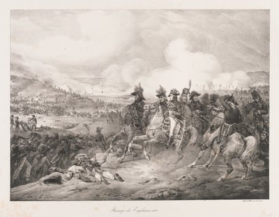 Iagliomenton ylitys, 1800-luvun alku (litho) tekijältä Charles Etienne Pierre Motte