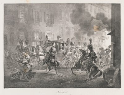 Infernal Machine, 1800-luvun alku (litho) tekijältä Charles Etienne Pierre Motte