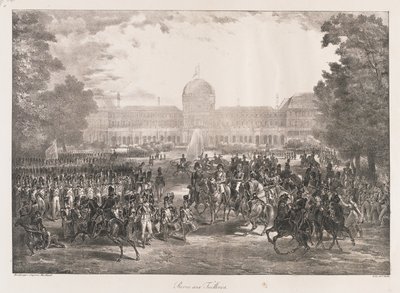 Katsaus Tuileriesista, 1800-luvun alku (litho) tekijältä Charles Etienne Pierre Motte