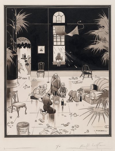 Club Life in America, Picnickers, ennen vuotta 1933 (kynän ja musteen pesu paperille) tekijältä Charles Forbell